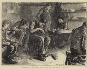 Výroba obuvi na farmářské škole Philanthropic Society v Redhillu