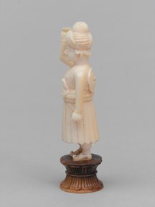 Černý pěšec, šachová figurka, Indie, cca 1820