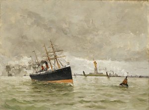 New York: Vstup do přístavu, 1887.