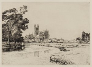 Canterbury from the Meadows, 1930 od Frank Short