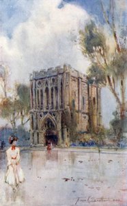 Abbey Gateway, Bury St Edmunds (barevná litografie)