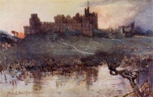 Hrad Alnwick (barevné lito) od Frank Southgate