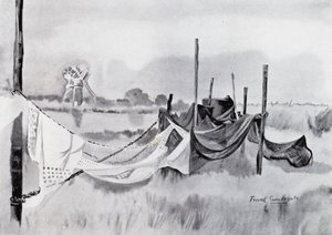 Norfolk Broads: An Eel-Sett (litho) od Frank Southgate