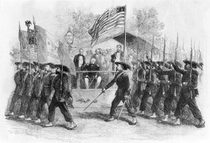 Pochod Garibaldiho gardy před prezidentem Lincolnem, 1861-1865 (cca 1880) od Frank Vizetelly