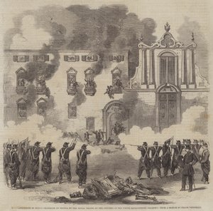 Revoluce na Sicílii, masakr lidí královskými vojsky v klášteře bílých benediktinů, Palermo