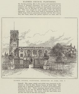 Hanmer Church, Flintshire, zničený ohněm, 3. února od Frank Watkins