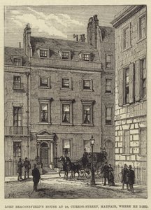 Lord Beaconsfield House v 19, Curzon-Street, Mayfair, kde zemřel od Frank Watkins