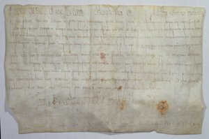 Listina podepsaná císařem Karlem Velikým (742-814) s jeho monogramem (pergamen) od Frankish School