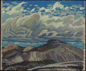 Říjen, Cranberry Hills, 1943 (olej na překližkové desce)