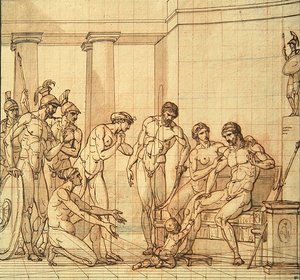 Das Kind Pyrrhus vor Glaucias von François André Vincent