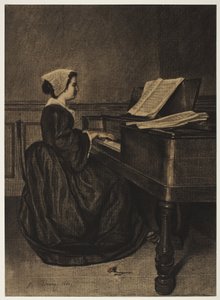 Žena u Spinetu, 1860. od François Bonvin