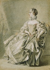 Mladá žena sedící z profilu vlevo, od François Boucher