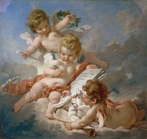 Boucher - Amorci. Alegorie poezie, 60. léta 17. stoletíFXD od François Boucher