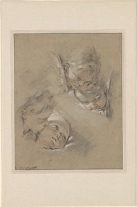 Boucher - Čtyři hlavy cherubínů, III, 104b od François Boucher