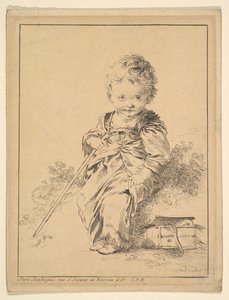 Child Holding Staff, 18. století. od François Boucher
