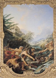 Lov na krokodýla (olej na plátně) od François Boucher