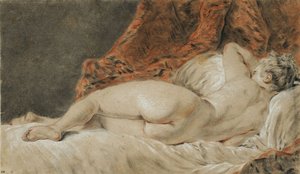 Ležící žena při pohledu zezadu, zvaná Spánek, asi 1720. od François Boucher