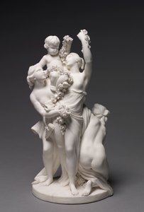 Figurka lásky nesená třemi gráciemi, vyrobena Sèvres Factory, 1768 od François Boucher