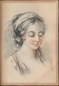 Hlava dívky, c1746 od François Boucher