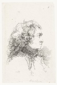Hlava mladého muže Suita malých žánrových kousků a titulků od François Boucher