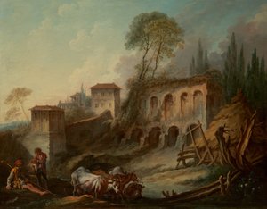 Imaginární krajina s Palatinem z Campo Vaccino, 1734. od François Boucher