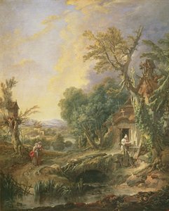 Krajina s poustevníkem, 1742 od François Boucher