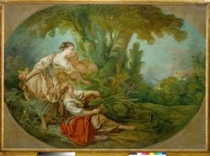 Volání, říká Pták chycený v sítích od François Boucher