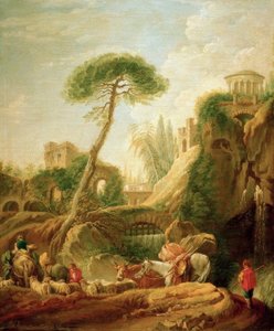 Fantasy krajina poblíž Tivoli od François Boucher