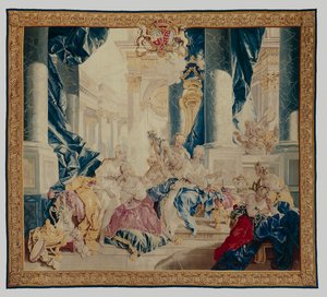 Psyché ukazuje své poklady svým sestrám, 1744-46 (vlna a hedvábí) od François Boucher