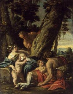 Satyr a nymfa, 18. století od François Boucher