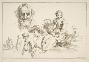 List náčrtů, ca. 1735. od François Boucher