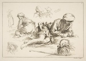 List náčrtů, ca. 1735. od François Boucher