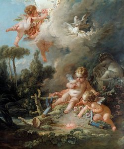 The Angel Detail Love Target. Obraz Francoise Bouchera (1703-1770) 1758 Ne. 2,58 x 1,67 m Paříž, od François Boucher
