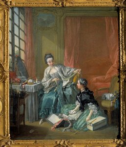 Obraz obchodníka s módou od Francoise Bouchera (1703-1770). 1746. Stockholm. národní muzeum od François Boucher