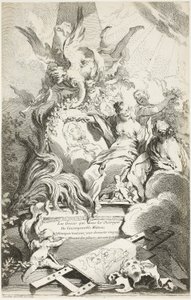 Grácie na Watteauově hrobce od François Boucher