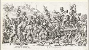 Bacchův triumf, pravá polovina od François Chauveau (attributed to)