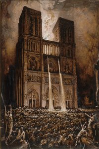 Útok na Notre-Dame. Hrbáč z Notre-Dame od Victora Huga, asi 1877. od François Chifflart