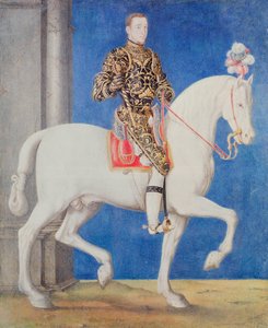 Jezdecký portrét Předpokládaný dauphin Henri II (1519-59) c.1543 od François Clouet