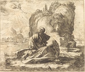 Svatý Jan na ostrově Patmos od François Collignon after Jacques Callot