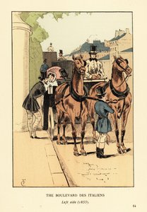 Módní kočáry na Boulevard des Italiens, levá strana od François Courboin