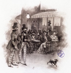 Ilustrace „“ Profile of grisette“““ nové patřící k Receuil „“ Mimi de Pinson““ od Alfreda de Musseta od François Courboin