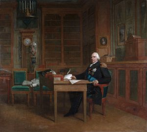 Král Ludvík XVIII. ve své pracovně v Tuileriích od François Gérard