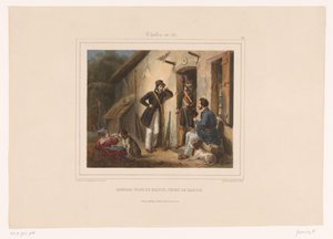 Myslivci se ráno setkávají s hajným Rendezvous du matin, chez le garde (název na objektu) Lovci se zbraněmi (název série) Chasses au Tir (název série na objektu)