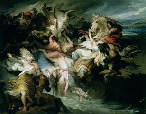 Porážka Germánů a Cimbrů od Gaia Mariuse (asi 157-86 př. n. l.) (olej na papíře na plátně)