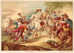 Grand Conde v bitvě u Rocroi, 1643 (chromolitho)