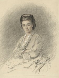 Sedící dáma se založenýma rukama od François Louis Français (signed by artist)