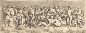 Přijetí Psyché do Olympie od François Perrier after Raphael
