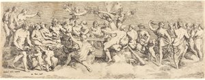 Svatební hostina Amor a Psyché od François Perrier after Raphael