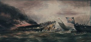 Vypálení emigrantské lodi Ocean Monarch, 24. srpna 1848 od François Prince de Joinville D