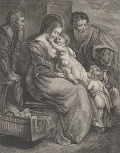 Svatá rodina se svatou Alžbětou a svatým Janem Křtitelem, ca. 1780. od François R. F. Brichet